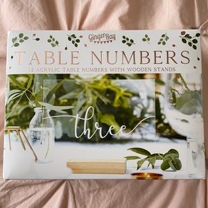 Ginger Ray Acrylic Table Numbers with Wood Base